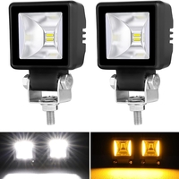 Комплект от 4 броя Лед LED Халогени Лампи с окабеляване Бяла Flood + Оранжева DRL Светлина 12V - 24V за Off Road 4X4 SUV джип мотор автомобил камион градина и др.