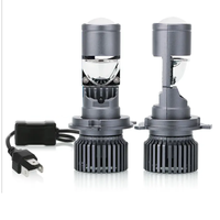 Комплект от 2 броя LED ЛЕД диодни крушки с лупа H4 Х4 12V - 24V 80W 12000LM за фарове Canbus без грешки 6000К-6500К къси/дълги