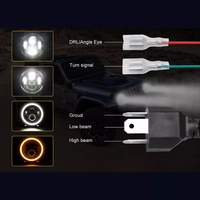 Универсален 7 инча 18см ЛЕД LED фар лампа халоген 12V-24V къси/дълги с DRL дневни светлини мигач бяло-жълто 6500lm за АТВ джип мотоциклет камион трактор и др.