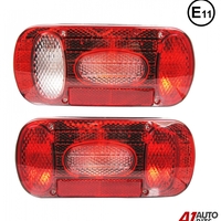 Комплект Стопове Задни Свeтлини С Крушка 12v Подходящи За Бус Камион Ремарке Караванa Платформа Със Сертификат E11 E Mark Е Марк