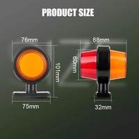 Комплект от 2 броя 12-24V ЛЕД LED диодни странични маркери рогчета светлини за камион ремарке каравана кемпер АТВ оранжево-червено