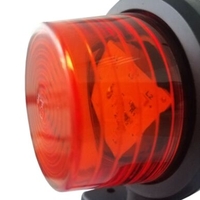 Комплект от 2 броя 12-24V ЛЕД LED Диодни Странични Маркери, Рогчета, Светлини За Камион, Ремарке, Каравана, Кемпер АТВ и др., червено-оранжево