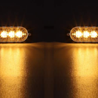 6 LED 12-24V Диодна Аварийна Сигнална Лампа За Пътна Помощ Платформа Жълта Блиц Светлина Мигаща Оранжев 112 x 29 mm