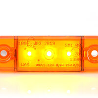 LED Светодиоден Габарит, Маркер, Токос, Оранжев, Е-Mark, 3 LED, 12V-24V, 8,4 см
