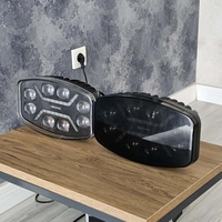 LED ЛЕД диоден фар халоген лампа 12V - 24V 48W бяло-жълто с черно стъкло за АТВ джип камион трактор земеделски и селскостопански машини и др. 245 x 139.4 x 90 mm E-mark E9
