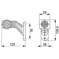 Комплект 2 броя LED Лед Габарит, Рогче, 12.5см, 12V-24V, 3 SMD Диода, Тройна Функция, Червена, Бяла, Жълта Светлина, 3D Светлинен Ефект