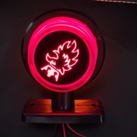 1 брой LED ЛЕД страничен габарит рогче 12 -24V оранжево - червено “old school” Неон Ефект с лого SCA