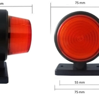 Комплект от 2 броя 12-24V ЛЕД LED Диодни Странични Маркери Рогчета Светлини неон ефект За Камион Ремарке Каравана Кемпер АТВ оранжево-червено 2X MAR949