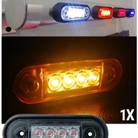 LED Маркер, Диоден Габарит, Токос, Оранжев, 12V-24V, Светлина За Камион, Бус, Ван, Ремарке, Каравана, Извит Гръб за Директен Монтаж на Ролбар, Булбар MAR891