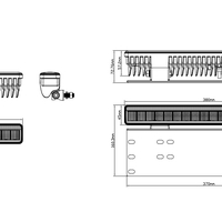 38см LED Лед Бар Със Стойка За Номер С Три Функции 55W, 4768lm, 12V - 24V E-Mark Подходящ За Автомобил, Бус, Камион, Селскостопански машини, Трактор, Комбайн, Агро Техника, Сеялка, Пръскачка, Джип, 4X4, Offroad, SUV