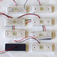 12V Диоден 4 LED ЛЕД Маркер габарит токос светлина за камиони бус ван ремарке каравана - 110 мм х 40 мм - бял MAR030