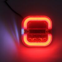 Комплект от 2 броя LED Диодни стопове стоп задни светлини динамичен мигач 12V-24V за бус камион ТИР ремарке каравана платформа Неон Neon Ефект 95 X 97 X 34 mm