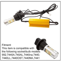 Комплект от 2броя LED диодни DRL дневни светлини с вграден мигач 12V 8W S25/1156/BA15S/P21W Can Bus без Грешки