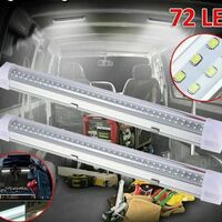 LED Лампа бяла светлина 72 LED, 12V, 6500K, 33 см – Алуминиев корпус, с кабел и букса за свързване
