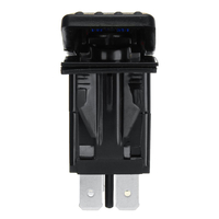 Копче, Бутон, За Вграждане, за LED Лед Бар, Халоген, Светлини, 12V - 24V, Надпис  LED LIGHT BAR , Синя Светлина