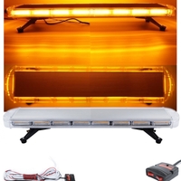 Мощна аварийна сигнална лампа 98 см LED ЛЕД блиц маяк буркан лед бар 12-24V със 16 режима на работа жълта за пътна помощ платформа снегорин багер бус ван и др.