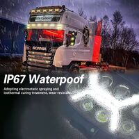 LED мощен диоден фар халоген лампа 12V-24V 90W бяло-жълто за АТВ джип камион трактор земеделски и селскостопански машини и др.