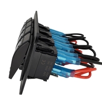 Панел за вграждане с 4 бутона ON-OFF универсални 12-24V за LED светлини бар фарове лебедки лампи за кола камион каравана джипове лодка и др.
