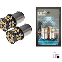 Комплект 2бр. LED Лед Крушки, 30 SMD, BA15S 1156, 12V, оранжева светлина canbus, срещуположни пинове (180°)