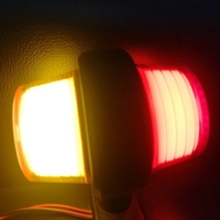 Комплект от 2 броя 12-24V висококачествени ЛЕД LED Диодни Странични Маркери, Рогчета, Светлини За Камион, Ремарке, Каравана, Кемпер АТВ и др., Неон Neon Ефект червено-оранжево
