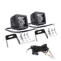 Комплект от 2 броя Лед LED Халогени Аварийни Лампи Бяла + Оранжева Светлина 12V - 24V Dual Combo Light Двойна Светлина Flash Блиц Мигащи 6 режима - HAL484