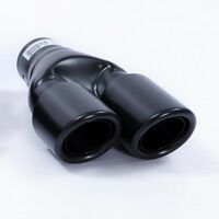 Универсален Накрайник за Ауспух на Автомобил, 38-65мм,26см, Ляв Черен Мат