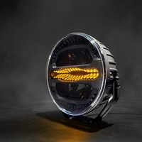 LED комбиниран халоген Flexzon Ø228 мм 12–24V, 175W, 11000 lm, оранжев/бял DRL и аварийна блиц светлина с 4 режима, E-mark, IP67/69K