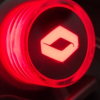 Комплект от 2 броя LED ЛЕД страничен габарит рогче 12 -24V оранжево - червено “old school” Неон Ефект с лого RNT