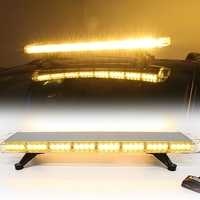 Мощна аварийна сигнална лампа 98 см 72 LED ЛЕД блиц маяк буркан лед бар 12-24V със 15 режима на работа жълта за пътна помощ платформа снегорин багер бус ван и др.