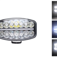 80W LED Лед Фар Халоген, Три Функции, Неон ефект, Neon 24,5см x 13,9см, 4100lm, 12V - 24V, E-Mark Подходящ За DAF MAN Scania Volvo и др.