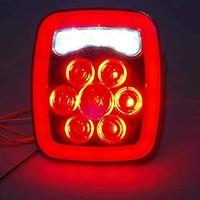 Комплект от 2 броя LED ЛЕД Диодни стопове стоп задна светлина 12V с Неон Neon ефект за камион бус ТИР ремарке каравана 166 x 142 mm