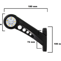 Комплект от 2 броя 12- 24V LED ЛЕД рогчета странични габаритни светлини въртящи се с ротация за камион ремарке платформа каравана и др. бяло-червено 180 Х 65 mm