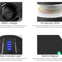 Мини Wireless Безжична LED Лед Аварийна Сигнална Лампа Блиц тип Буркан с презареждаща се батерия с магнит 12V - 24V за пътна помощ платформа агро техника и др.