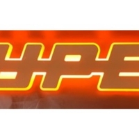 Светодиоден LED ЛЕД Надпис табела SUPER 24V оранжева светлина 40 x 7cm