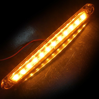 1 брой ЛЕД LED Оранжев Жълт Диоден Маркер Габарит Токос със 12 светодиода за камион ремарке бус ван каравана платформа 24V - MAR871