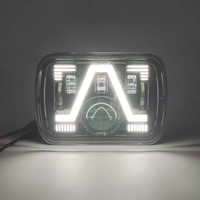 Универсалeн 5x7 инча ЛЕД LED фар лампа халоген 12V-24V къси/дълги с DRL дневни светлини мигач бяло-жълто 4800lm за АТВ джип камион трактор и др.