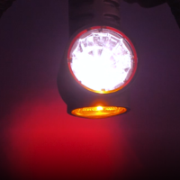 Комплект 2 броя LED Лед Габарит, Рогче, 12.5см, 12V-24V, 3 SMD Диода, Тройна Функция, Червена, Бяла, Жълта Светлина, 3D Светлинен Ефект