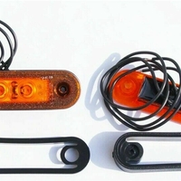 LED Светодиоден Габарит, Маркер, Токос, Оранжев, Овален, Е-Mark, 3 LED, 12V-24V, 8 см