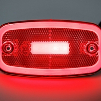 LED Червен Светодиоден Габарит Маткер Токос Неон Ефект, 122mm x 63mm , с Три Функции 12V-24V