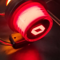 1 брой LED ЛЕД страничен габарит рогче 12 -24V оранжево - червено “old school” Неон Ефект с лого RNT
