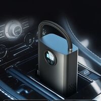 Преносим мини автомобилен въздушен компресор помпа за гуми с LED дисплей и вградена батерия