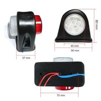 2 броя - 12V LED - Гумени Диодени Странични Маркери Рогчета Светлини За Камион Ремарке Платформа Бяло Червено