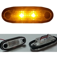 LED Светодиоден Габарит, Маркер, Токос, С Гума, Жълт Оранжев Цвят, Овален, Е-Mark, 24V, 7,5 см