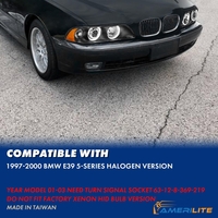 Комплект тунинг фарове с Angel Eyes за BMW 5-та серия E39 1997–2003г. черни с крушки