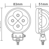 8.3 См 12W Led Лед Диоден Фар Прожектор Халоген Джип Мотор 4X4 12V 24V 720 Лумена