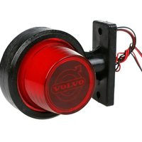 Комплект от 2 броя LED ЛЕД страничен габарит рогче 12 -24V оранжево - червено “old school” Неон Ефект с лого Vol