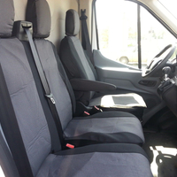 2+1 комплект калъфи / тапицерия - специално ушити за Ford Transit 2013+ - пасват перфектно - с отвор за барчето на седалка - LUXE черно-сиво