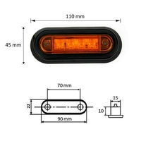 LED Диоден Вграден Страничен Габарит, Маркер, Токос Оранжев 12-24V за камион, бус, ван, платформа, ремарке Е-марк Е9