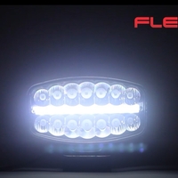 80W LED Лед Фар Халоген, Три Функции, Неон ефект, Neon 24,5см x 13,9см, 4100lm, 12V - 24V, E-Mark Подходящ За DAF MAN Scania Volvo и др.