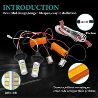 Комплект от 2броя LED диодни DRL дневни светлини с вграден мигач 12V 8W S25/1156/BA15S/P21W Can Bus без Грешки